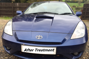 Toyota Celica after treatment photo with clear like new headlights